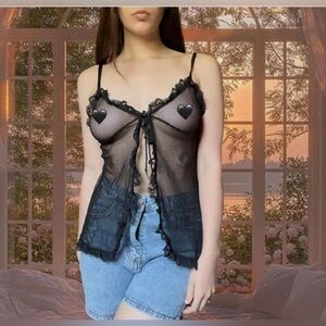 Vintage 2003 Victoria’s Secret sheer mesh babydoll cami